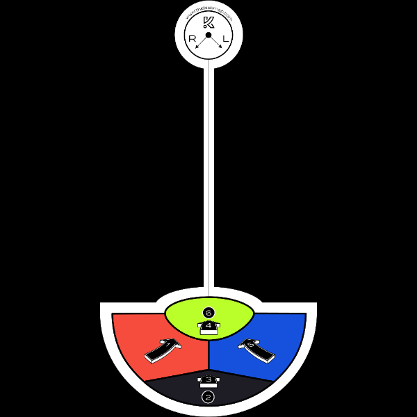 KickMap Trainer strike map showing visual contact zones used for ball-striking practice.